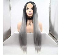 Synthetic Front Wigs Weird Straight Layered Hairstyle 150% Density High Temperature Resistant Rayon Ladies Mid Length Front Wig,20 Inches (22 Inches)