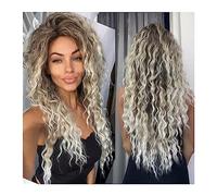 Synthetic Hair 26inches Ash Blonde Wig Synthetic Long Curly Hair Wigs for Women Fluffy Ombre Hairstyle Wave Wig Costume Carnival Party Regular Curly Wig Wigs for Women