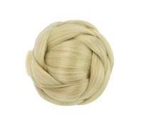 Synthetic Hair Braided Donut Hairpieces Scrunchie Claw Bun Updo for Wedding Party Elegant or Chic Look(Dirty Blonde)