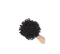 Synthetic Hair Bun Afro Chignon High Puff Drawstring Ponytail Petal Chignon Faux Hair Extensions Elegant or Chic Look(Black Brown)