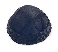 Synthetic Hair Chignon Bun Donut Braided Hairpieces Scrunchie Clip in Hair Bun Extensions Straight Updo for Wedding Party Costume Women Beauty 6Colors avilable (Dark Brown)