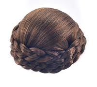 Synthetic Hair Chignon Bun Donut Braided Hairpieces Scrunchie Clip in Hair Bun Extensions Straight Updo for Wedding Party Costume Women Beauty 6Colors avilable (Light Brown)