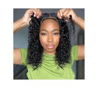 Synthetic Hair Curly 4x4 Lace Front Wig Human Hair Glueless Bob Wig for Women Pre Plucked Ready to Wear Wigs for Women(14inches)