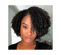 Synthetic Hair Curly Wigs Human Hair Side Part Curly Wigs for Black Women 180% Density Wigs for Women(10inches)