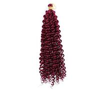 Synthetic Hair Extensions 14inch Afro Kinky Curl Twist Crochet Braids Hair Bundles Ombre Braiding Hair Grey Pink Blonde Green-Burgundy_14inches_1Pcs