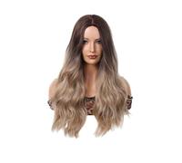 Synthetic Hair Gradient Long Curly Hair Wig With Large Waves, Women's High-temperature Silk Full Head Cover Wigs for Women
