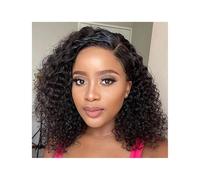 Synthetic Hair Lace Front Wig Closure Side part Transparent Lace Frontal Short Wig Human Hair Pre Plucked Wigs for Women(14inches)