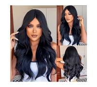 Synthetic Hair Long Curly Wavy Synthetic Hair Wigs Natural Black Brown Middle Part Wig for White Women Afro Cosplay Daily Heat Resisitant Hair Wigs for Women