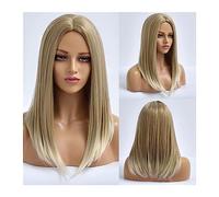 Synthetic Hair Medium Daily Blonde Synthetic Wigs for Women Natural Heat Resistant Straight Hair Female Fiber Cosplay Colored Wig Wigs for Women