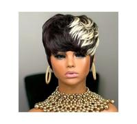 Synthetic Hair Pixie Cut Wigs Brazilian Virgin Human Hair Wigs 613 Highlight Short Wavy Bob Wig Wigs for Women