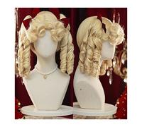 Synthetic Hair Synthetic Short Wave Curly Hair Wig, Retro Blonde Curly Wig with Bangs, Heat Resistant Synthetic Fiber Princess Cosplay Wig Wigs for Women