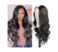 Synthetic Hair U Part Wig Body Wave U Part Human Hair Wig for Women Brazilian Remy Hair 10-26inch Glueless Full Head U Shape Clip in Wigs Natural Color Wigs for Women(12inches)