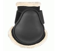 Synthetic horse fetlock protectors with faux fur edging USG