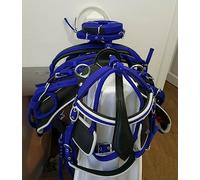Synthetic Horse Harness Set - Adjustable Heavy Duty Driving Harness with Metal Hardware, Padded Breast Collar & Crupper - Comfortable & Durable for Cart, Carriage & Training 001 (Cob)