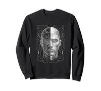 Synthetic Interface Half Human Half Machine HUD Core Art Sweatshirt