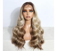 Synthetic Lace Front Wigs For Women 22 Inch Body Wave Brown Blonde Wine Red Wig Easy Wear White Wigs