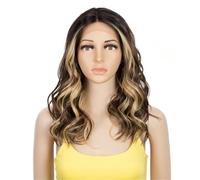 Synthetic Lace Front Wigs Middle Part Natural Wave Wavy Wig 20 Inch Wigs For Black Women Brown Mixed Wigs