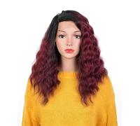 Synthetic Lace Wig Short Bob Curly Side Part Lace Wig Ombre Red Blonde Wigs For Black Women Cosplay Wig TT1B-JBUG 16inches