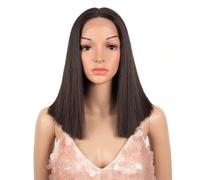 Synthetic Lace Wig Short Bob Straight Middle Part Lace Wigs Cosplay Wigs For Women F5-6A PART LACE WIG#14inch