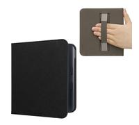 kwmobile Case Compatible with Kobo Libra Colour Case - Synthetic Leather e-Reader Cover with Strap - Black