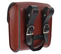 Synthetic Leather Handlebar Bag for Cyclists, 19x16x9cm Bike Pannier | Coffee Finish, Weather Protection, Convenient Flap Openings, Suits Bike Front Tubes, Motorcycles and Personal Belongings