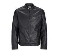Jack & Jones Dylan Biker Leather Jacket Black XS Men