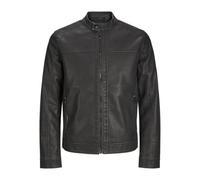 Synthetic Leather Jacket | Regular Fit, Plain, Long Sleeves, Regular, Outdoor, Maximum temperature 30°C normal process