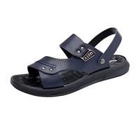 Synthetic Leather Sandals For Men, Retro Roman Lightweight Slingback Sliders Summer Comfortable Breathable Sandal, Getaway Beach Walking Sandals, Reduces Stress Water Proof Slippers For Shower Hiking