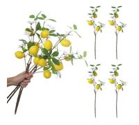 Synthetic Lemon Branches for Home Decoration 4PCS Realistic Fake Fruit for Use in Vase Arrangements or Wall Mounted Displays Indoors (B)