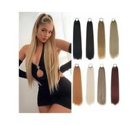 Synthetic Long Straight Ponytail Hair Extension 24" Elastic Band Wrap Around Ponytail Hairpiece For Women(T27-613)