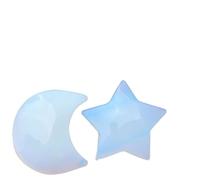 Synthetic Opalite Crystal Moon and Star Thumb Stone - Hand-Polished Worry Stone for Relaxation, Massage, Meditation & Home Decor, approx. 5 cm / 1.97 inches