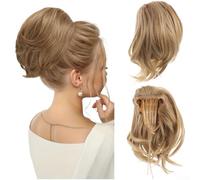 Synthetic Ponytail Extension High Temp Silk Drawstring Hairpiece for Messy Bun Updo Wavy Curly Styles 30cm Black(12/15)