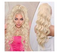 Synthetic Ponytail Extensions for Women Long Wavy Fluffy Synthetic Ponytail Hairpiece Natural Soft(Natural blonde)