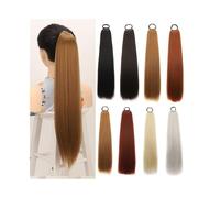 Synthetic Ponytail Extensions with Elastic Band 24" Long Straight False Ponytail Soft Natural Hair Piece for Women(8)