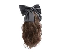 Synthetic Ponytail Hair Clip Fountain Ponytail Hair Extensions Bowknot Natural Curly Hair Extensions Elegant Hair Decors