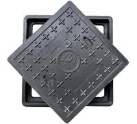 Synthetic Resin Manhole Cover, Rust-Resistant Inspection Lid, Invisible Drainage Access Hatch for Yard, Park, Sewage (35x25x3cm / 14x10x1in)