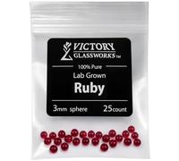 Synthetic Ruby Balls, Precision Ball Inserts for CNC Probe Stylus, Jewelry Making, Beading, Bracelets & Crafts (3mm Pack of 25)