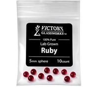 Synthetic Ruby Balls, Precision Ball Inserts for CNC Probe Stylus, Jewelry Making, Beading, Bracelets & Crafts (5mm Pack of 10)