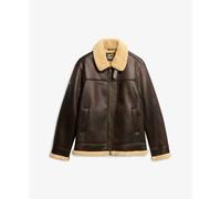 Synthetic sheepskin aviator jacket Superdry Marron S