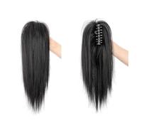 Synthetic Short Straight Ponytail Extensions Claw Clip Half Tied Pony Tail False Hair Piece for Women Girls(2)