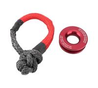 Synthetic Soft Shackle with Winch Ring, 4x4 Recovery Ring Snatch Rope Towing Straps Block Pulley Kit Aluminum Alloy Winch Rope Towing for Off Road ATV UTV Trailer Truck SUV