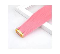 Synthetic Tape in Hair Extensions, Straight Hair Mini Tape ins Invisible Adhesive Colored Tape in Hair Extension 10pcs/pack(Light Pink)