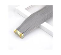 Synthetic Tape in Hair Extensions, Straight Hair Mini Tape ins Invisible Adhesive Colored Tape in Hair Extension 10pcs/pack(Light Grey)