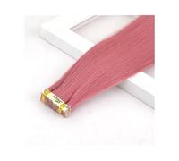 Synthetic Tape in Hair Extensions, Straight Hair Mini Tape ins Invisible Adhesive Colored Tape in Hair Extension 10pcs/pack(Orange Pink)