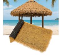 Synthetic thatched roof， Artificial Thatch Roll Synthetic Grass Thatch Multicolor Multiple Sizes Waterproof(Dark Yellow,0.5 * 3m)