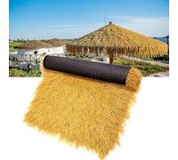 Synthetic Tiki Hut Grass RoofArtificial Thatch Roofing for Patios Pool & Beach Parties Fireproof Mexican Straw Roll (1x10m/39.4x393.7in) Perfect for Hawaiian Decor
