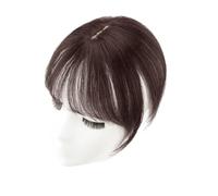 Synthetic Topper Hairpiece False Bang, Clip-In Bangs Extension, 3D Air Bangs Daily Use, Natural Fake Fringe Invisible Clourse Hairpiece(Dark Brown)
