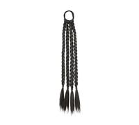 Synthetic Twist Braid Ponytail Extensions With Rubber Band Braided Hair Extensions Black Natural Wig(Four-Strand Type-04)