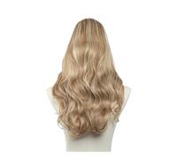 Synthetic Wavy U Part Wigs for Women Clip in Hair Extension Invisible Half False Wig 24inch Natural Hairpieces Womans Hair Topper(Beach Blonde)