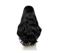 Synthetic Wavy U Part Wigs for Women Clip in Hair Extension Invisible Half False Wig 24inch Natural Hairpieces Womans Hair Topper(Jet Black)